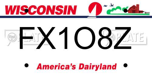 FX1O8Z Wisconsin License Plate