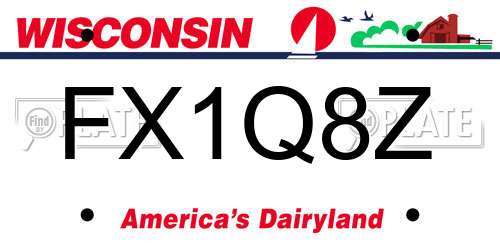 FX1Q8Z Wisconsin License Plate