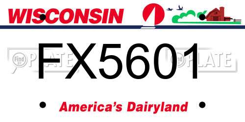 FX5601 Wisconsin License Plate