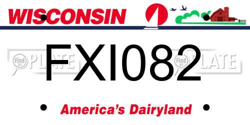 FXI082 Wisconsin License Plate