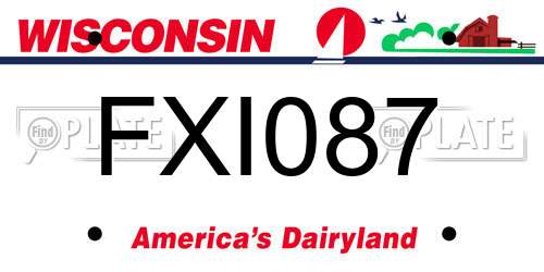 FXI087 Wisconsin License Plate