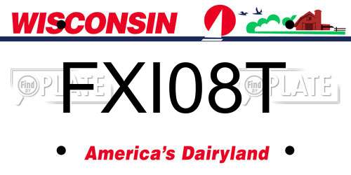 FXI08T Wisconsin License Plate