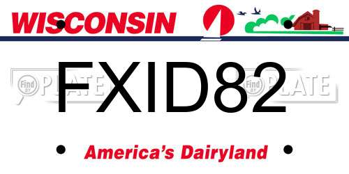 FXID82 Wisconsin License Plate