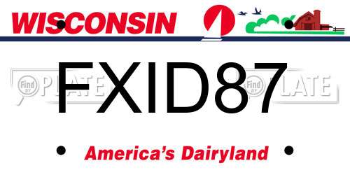 FXID87 Wisconsin License Plate