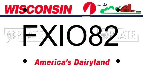 FXIO82 Wisconsin License Plate