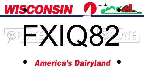 FXIQ82 Wisconsin License Plate