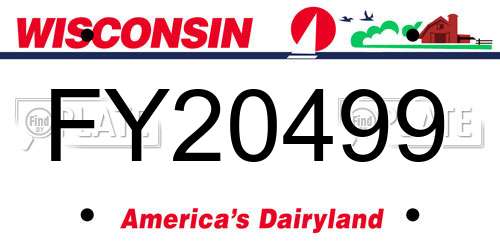 FY20499 Wisconsin License Plate