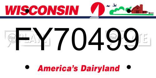 FY70499 Wisconsin License Plate