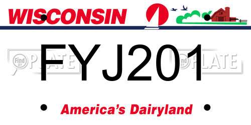 FYJ201 Wisconsin License Plate