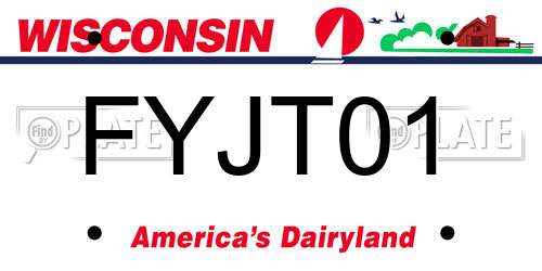 FYJT01 Wisconsin License Plate