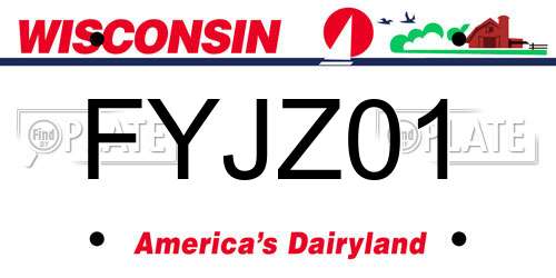 FYJZ01 Wisconsin License Plate