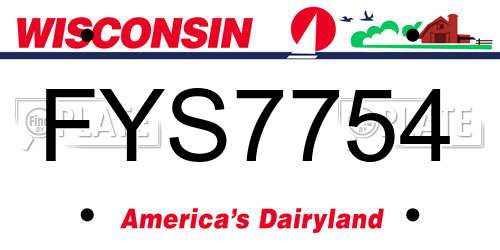 FYS7754 Wisconsin License Plate