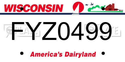 FYZ0499 Wisconsin License Plate