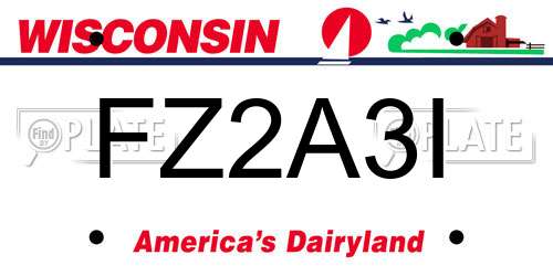 FZ2A3I Wisconsin License Plate