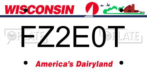 FZ2E0T Wisconsin License Plate