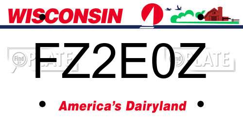 FZ2E0Z Wisconsin License Plate