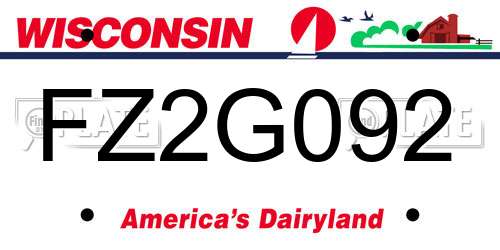 FZ2G092 Wisconsin License Plate