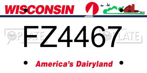 FZ4467 Wisconsin License Plate