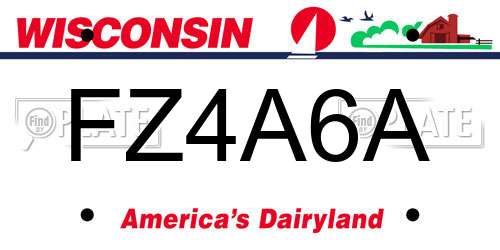 FZ4A6A Wisconsin License Plate