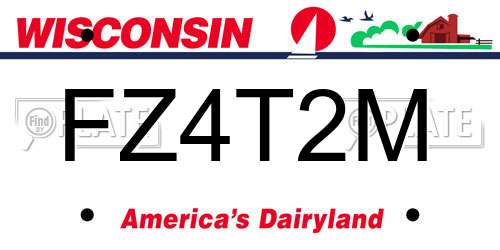 FZ4T2M Wisconsin License Plate