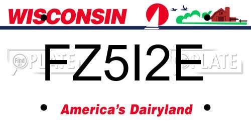 FZ5I2E Wisconsin License Plate