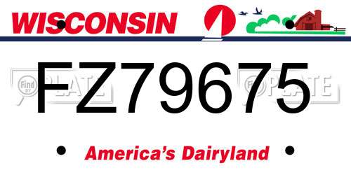 FZ79675 Wisconsin License Plate