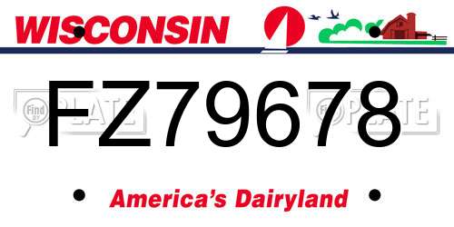 FZ79678 Wisconsin License Plate