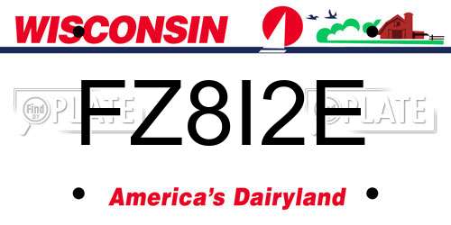 FZ8I2E Wisconsin License Plate
