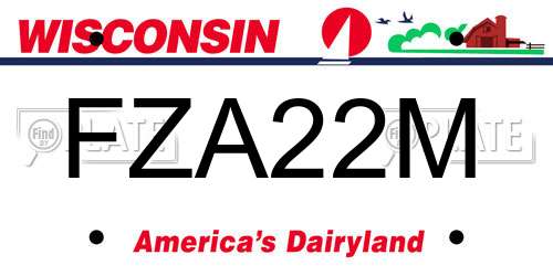 FZA22M Wisconsin License Plate