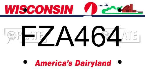 FZA464 Wisconsin License Plate