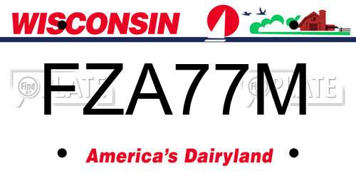 FZA77M Wisconsin License Plate