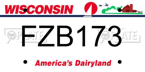 FZB173 Wisconsin License Plate