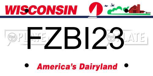 FZBI23 Wisconsin License Plate