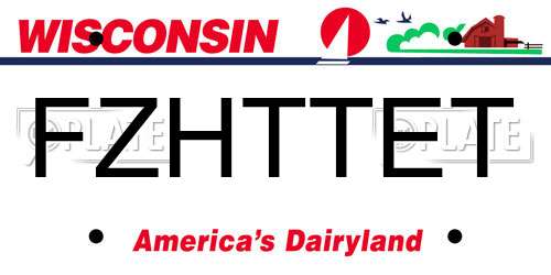 FZHTTET Wisconsin License Plate