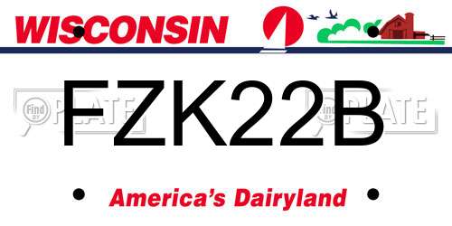 FZK22B Wisconsin License Plate