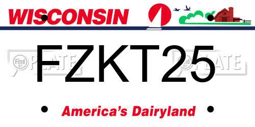 FZKT25 Wisconsin License Plate