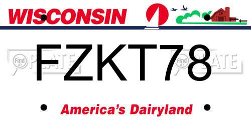 FZKT78 Wisconsin License Plate