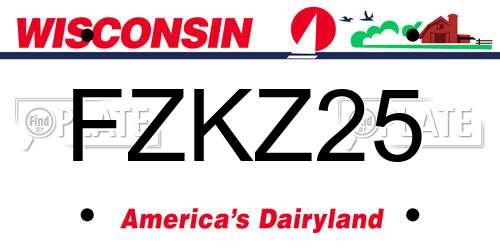 FZKZ25 Wisconsin License Plate