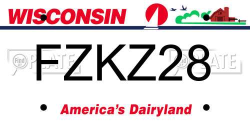 FZKZ28 Wisconsin License Plate