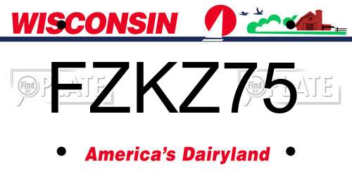 FZKZ75 Wisconsin License Plate
