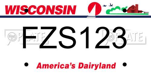 FZS123 Wisconsin License Plate