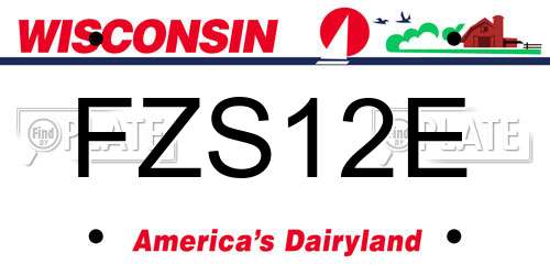 FZS12E Wisconsin License Plate
