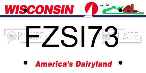 FZSI73 Wisconsin License Plate