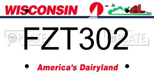 FZT302 Wisconsin License Plate