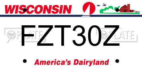 FZT30Z Wisconsin License Plate