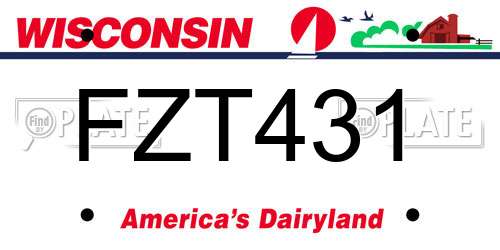 FZT431 Wisconsin License Plate