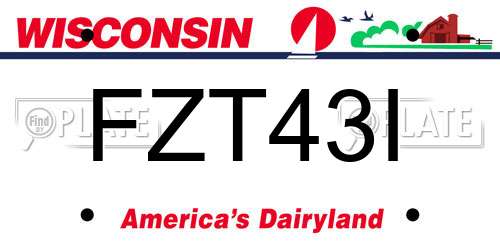 FZT43I Wisconsin License Plate