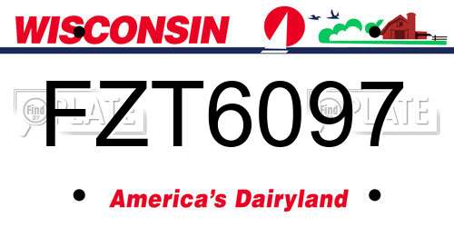 FZT6097 Wisconsin License Plate