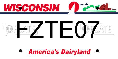 FZTE07 Wisconsin License Plate