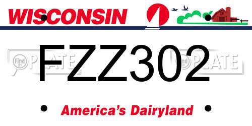 FZZ302 Wisconsin License Plate